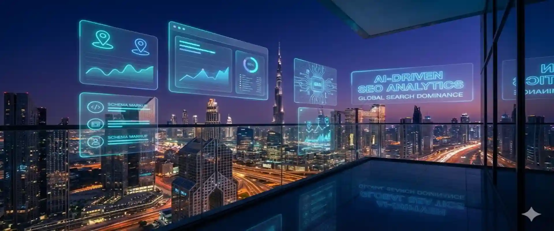 AI-driven SEO services in Dubai UAE focused on AI Overviews, AEO, entity SEO, schema, and Google Maps visibility