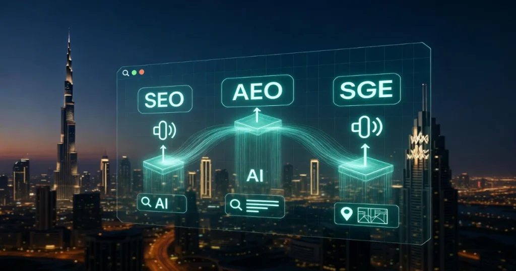 SEO vs AEO vs SGE: What Actually Gets You Traffic in 2026 (UAE Market Guide)