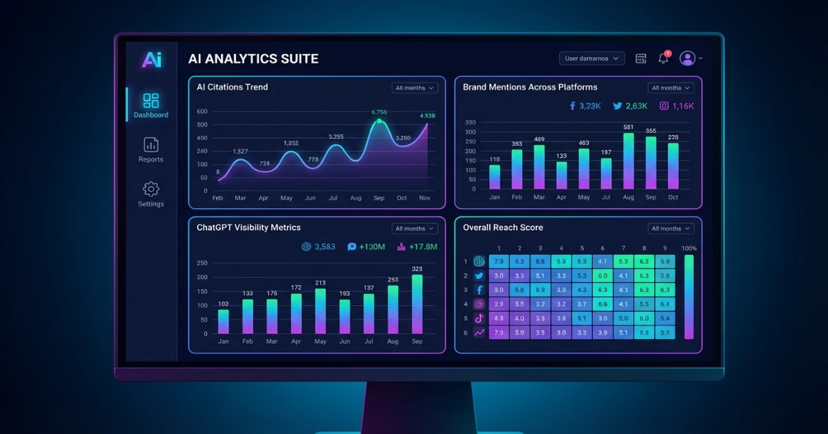 AI search visibility dashboard tracking citations and brand mentions