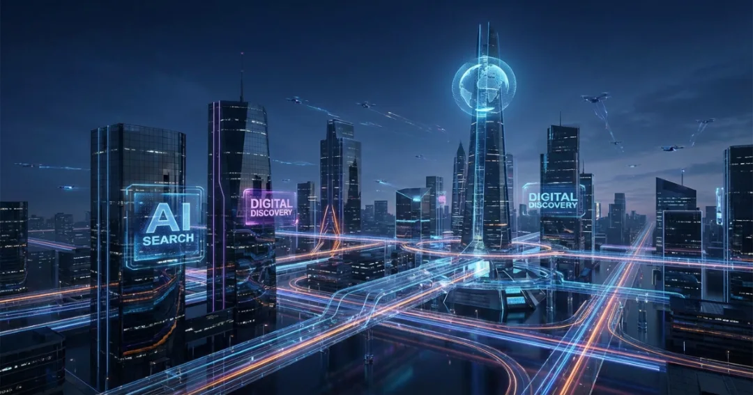 Dubai skyline and luxury towers representing premium AI SEO for real estate in Dubai (UAE)