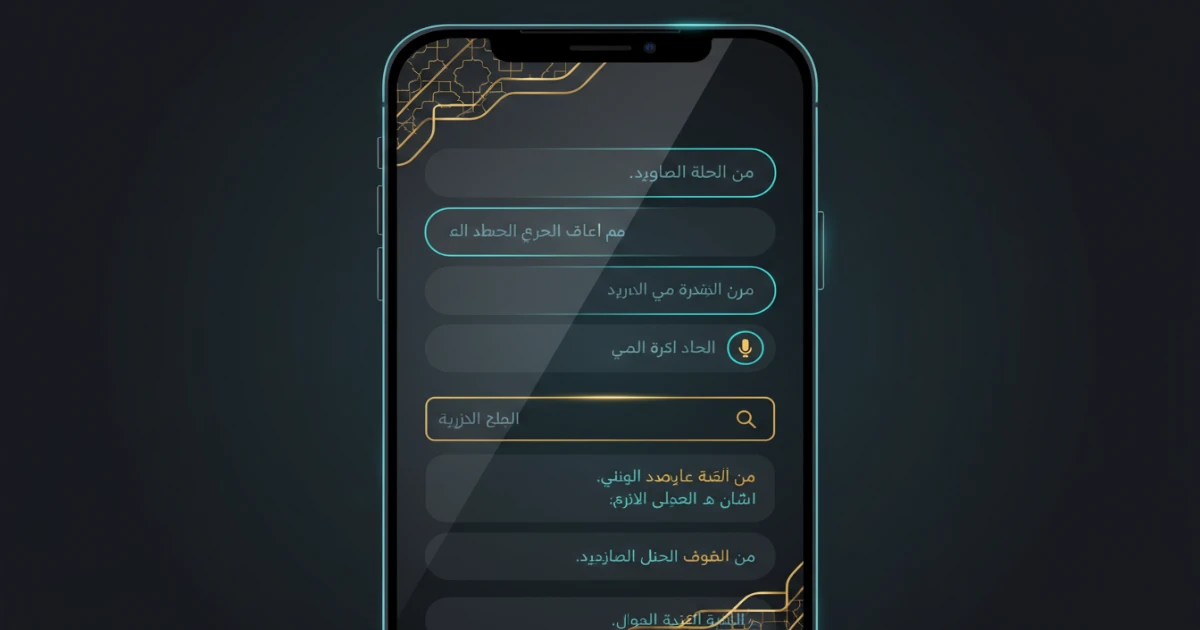 RTL website UI and Arabic typography layout showing clean spacing, readable lines, and mobile-first design for UAE and Saudi audiences