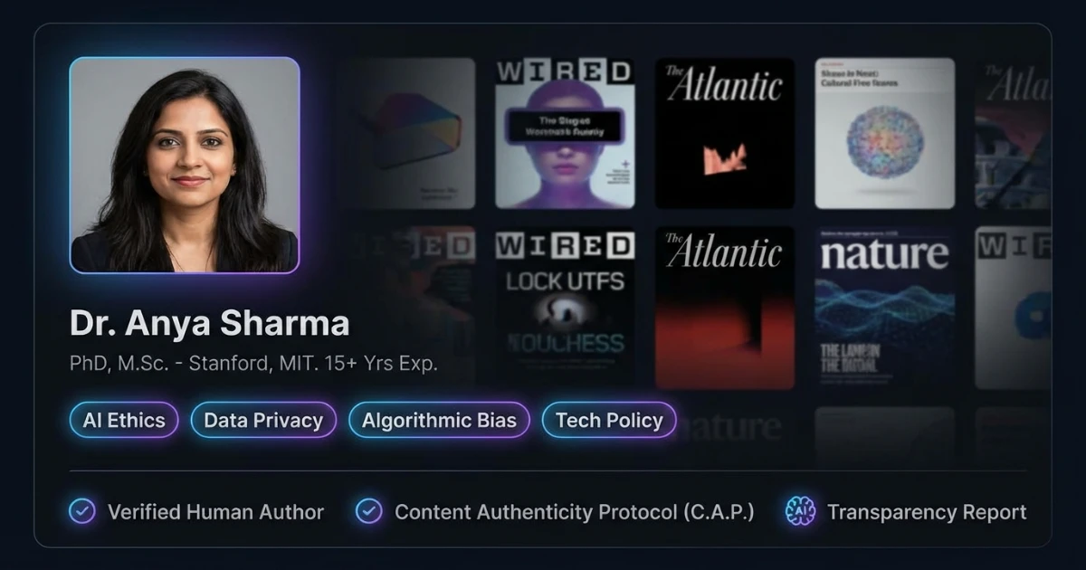 Author profile card showing credentials, expertise badges, and a list of published guides to signal credibility