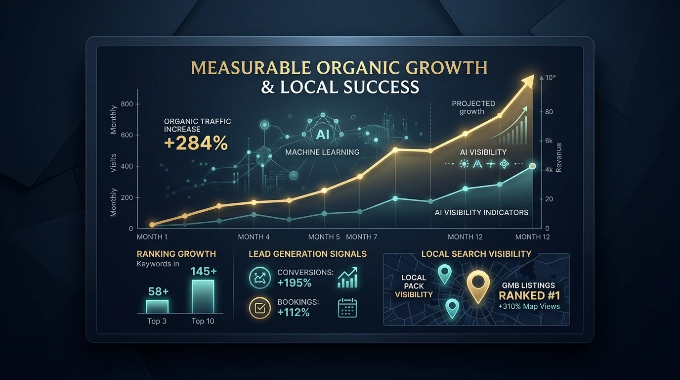 AI SEO results and organic growth for Umm Al Quwain businesses — Ali SEO Services