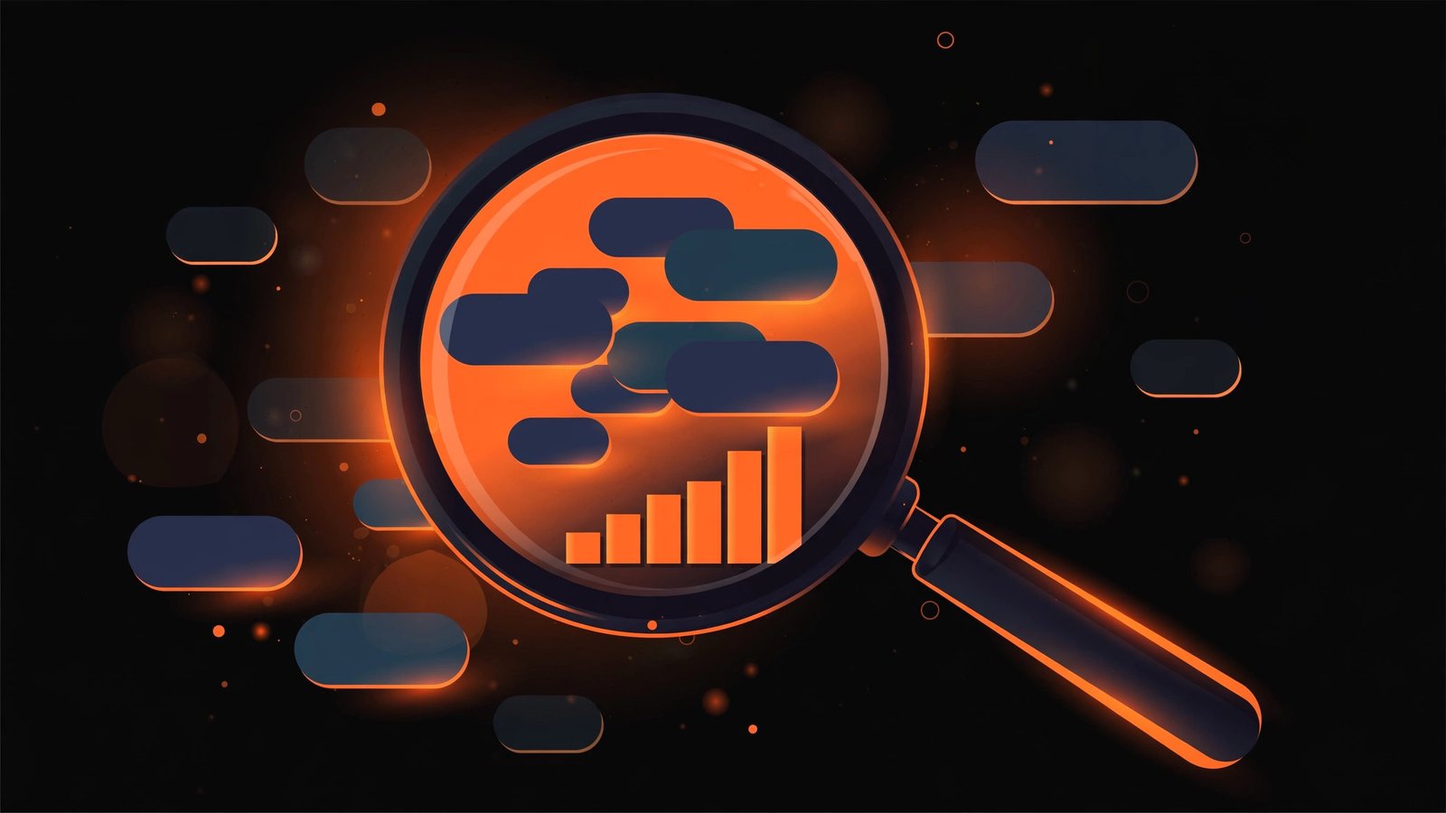 Keyword research methods &mdash; magnifier over keyword tags illustration